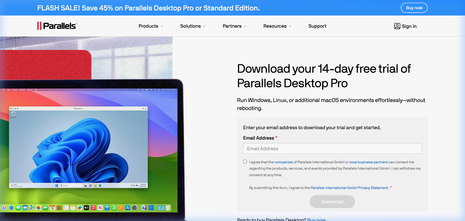 Official Parallels Free Trial Download Page
